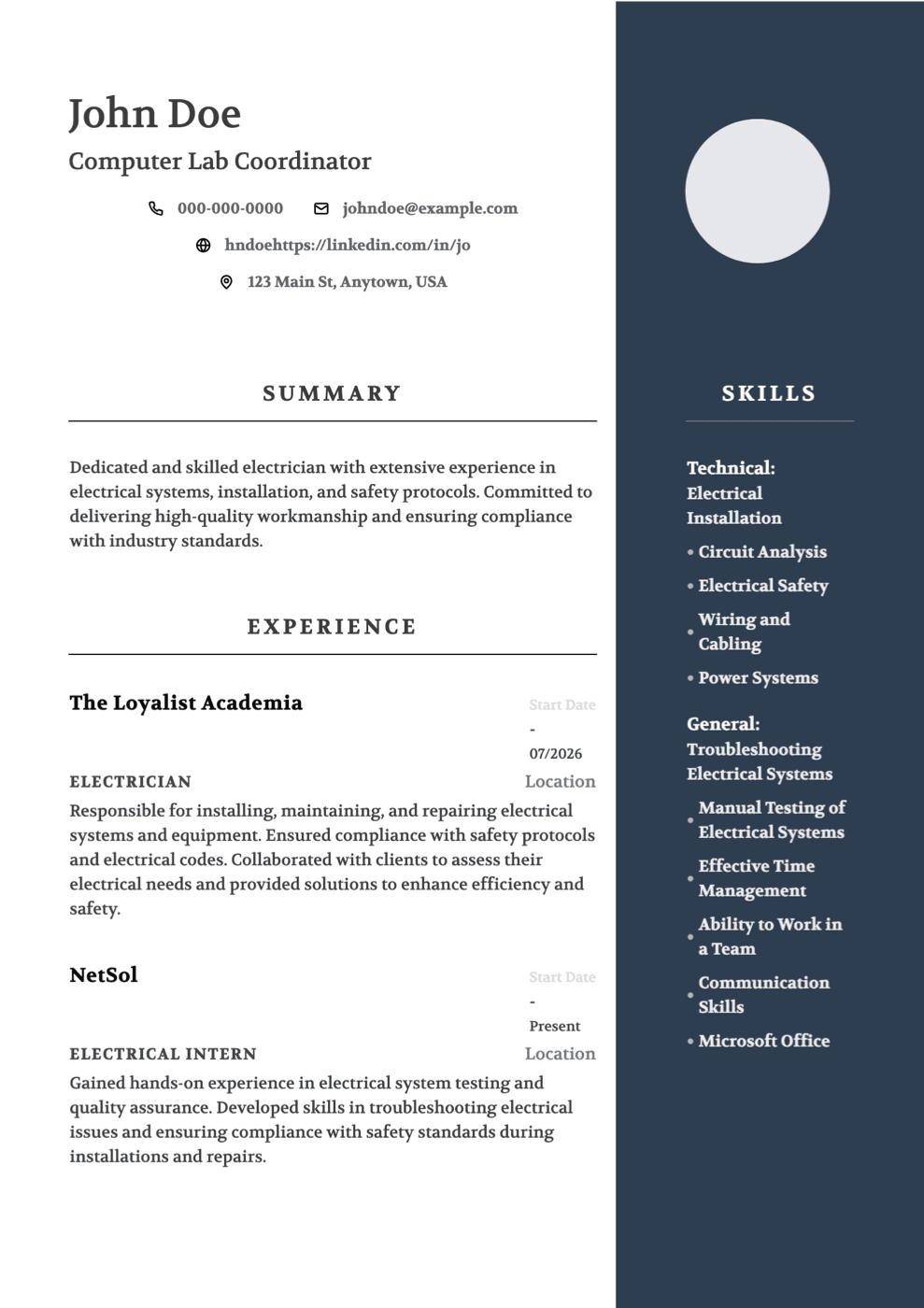 Executive ATS-friendly resume and CV template. Free preview. Formal, high-density layout suited for senior and leadership roles.