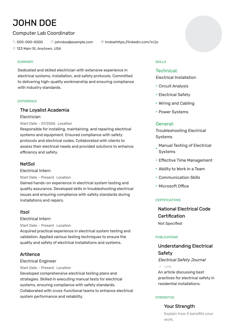 Minimal ATS-friendly resume and CV template. Free preview. Clean whitespace-first design that keeps recruiter focus on your experience.